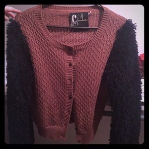 LF Fur Sleeve Sweater